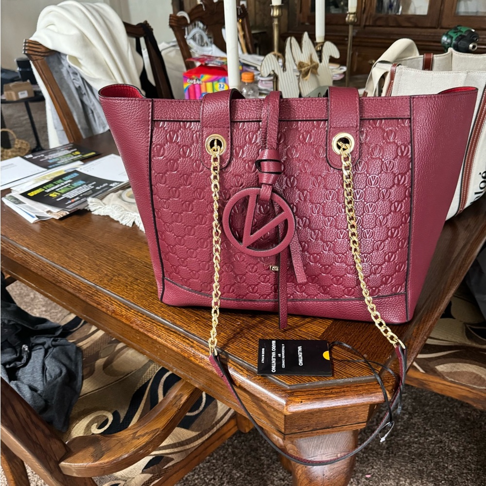Absolutely beautiful authentic Valentino large tote with gold accents
